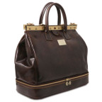 Темно-коричневий шкіряний саквояж Tuscany Leather TL141185 Dark Brown - Фотографія № 106