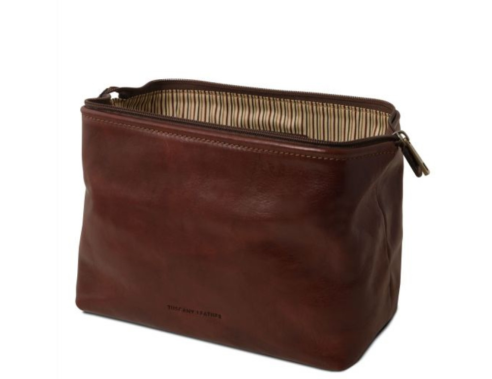 Шкіряна косметичка середнього розміру Tuscany Leather TL141219 Brown - Фотографія № 3