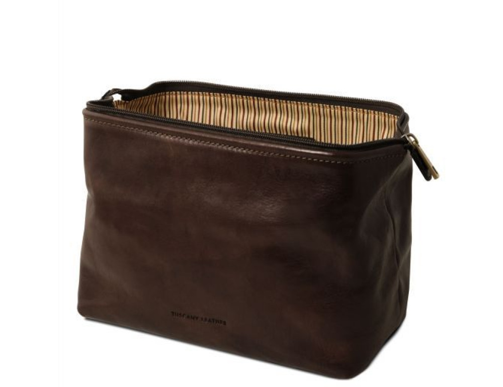 Темно-коричнева шкіряна косметичка Tuscany Leather TL141219 Dark Brown - Фотографія № 3