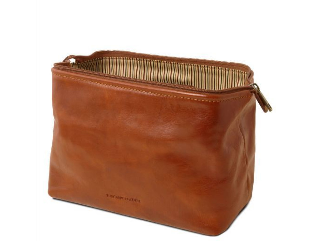 Світло-коричнева шкіряна косметичка Tuscany Leather TL141219 Med - Фотографія № 3