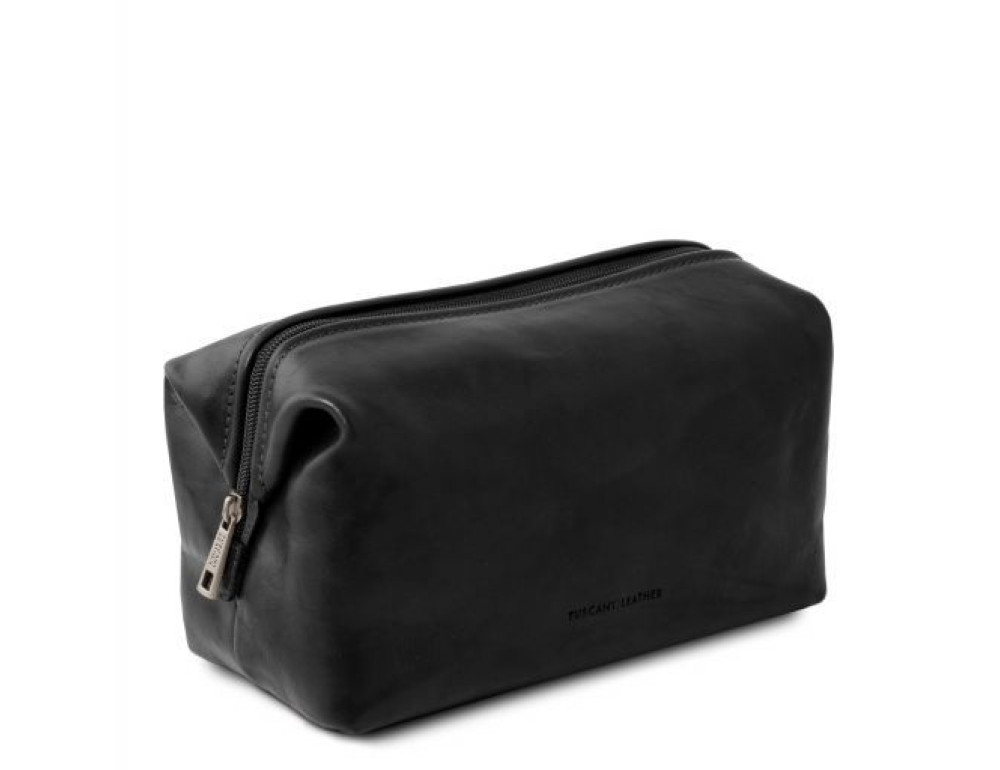 Маленькая кожаная косметичка SMARTY Tuscany Leather TL141220 Black - Фото № 2