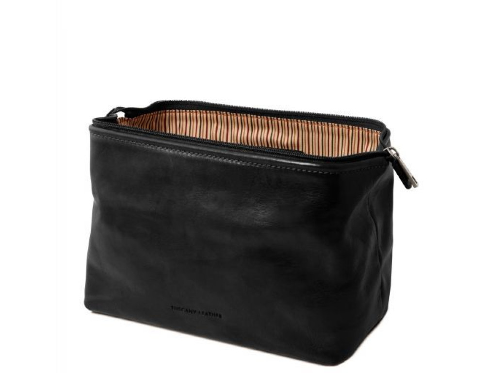 Маленькая кожаная косметичка SMARTY Tuscany Leather TL141220 Black - Фото № 3