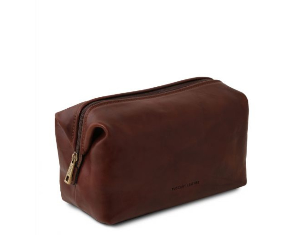 Маленька шкіряна косметичка коричневого кольору SMARTY Tuscany Leather TL141220 Brown - Фотографія № 2
