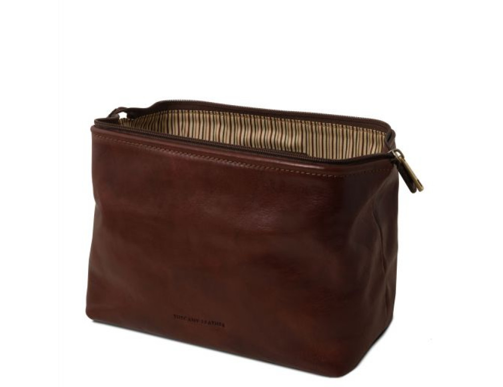 Маленька шкіряна косметичка коричневого кольору SMARTY Tuscany Leather TL141220 Brown - Фотографія № 3