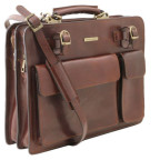 Коричневий чоловічий портфель без клапана Tuscany Leather TL141268 Brown - Фотографія № 102