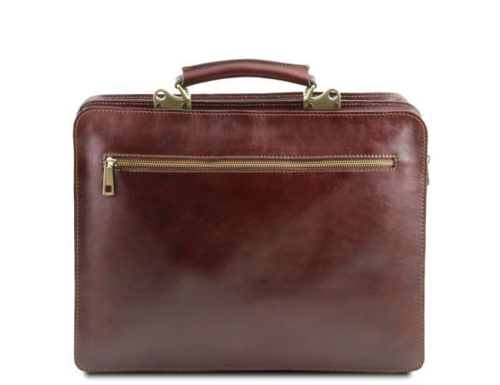 Чорний італійський шкіряний портфель для чоловіків VENEZIA Tuscany Leather TL141268 Black - Фотографія № 3