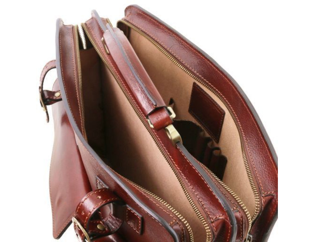 Чорний італійський шкіряний портфель для чоловіків VENEZIA Tuscany Leather TL141268 Black - Фотографія № 5