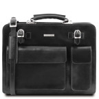 Чорний італійський шкіряний портфель для чоловіків VENEZIA Tuscany Leather TL141268 Black - Фотографія № 100