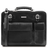 Чорний італійський шкіряний портфель для чоловіків VENEZIA Tuscany Leather TL141268 Black