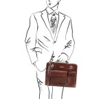 Коричневий чоловічий портфель без клапана Tuscany Leather TL141268 Brown - Фотографія № 101