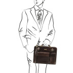 Чоловічий портфель шкіряний VENEZIA Tuscany Leather TL141268 Dark Brown - Фотографія № 101