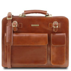Світло-коричневий шкіряний портфель без клапана Tuscany Leather TL141268 Med - Фотографія № 100