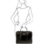 Жіноча ділова сумка з натуральної шкіри Tuscany Leather TL141283 Black - Фотографія № 101