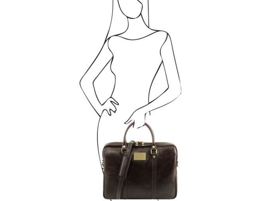 Жіноча шкіряна ділова сумка Tuscany Leather TL141283 Dark Brown - Фотографія № 2