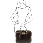 Жіноча шкіряна ділова сумка Tuscany Leather TL141283 Dark Brown - Фотографія № 101