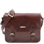 Коричнева шкіряна наплічна сумка POSTMAN Tuscany Leather tl141288 Brown - Фотографія № 100