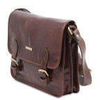 Коричнева шкіряна наплічна сумка POSTMAN Tuscany Leather tl141288 Brown - Фотографія № 101