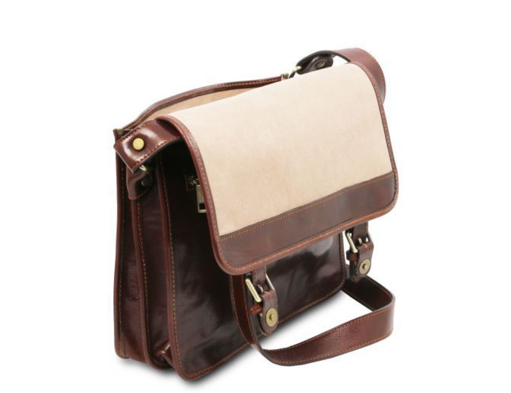 Темно-коричнева чоловіча сумка POSTMAN Tuscany Leather tl141288 Dark Brown - Фотографія № 4