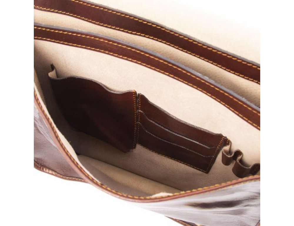 Чоловіча сумка месенджер POSTMAN Tuscany Leather tl141288 Black - Фотографія № 3