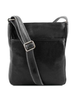 Чорна чоловіча шкіряна сумка месенджер Tuscany Leather JASON TL141300 Black