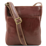 Коричневая кожаная сумка через плечо Tuscany Leather JASON TL141300 Brown