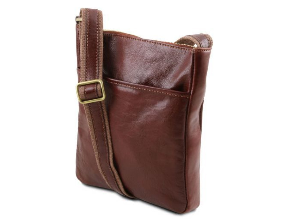Коричнева шкіряна сумка через плече Tuscany Leather JASON TL141300 Brown - Фотографія № 3