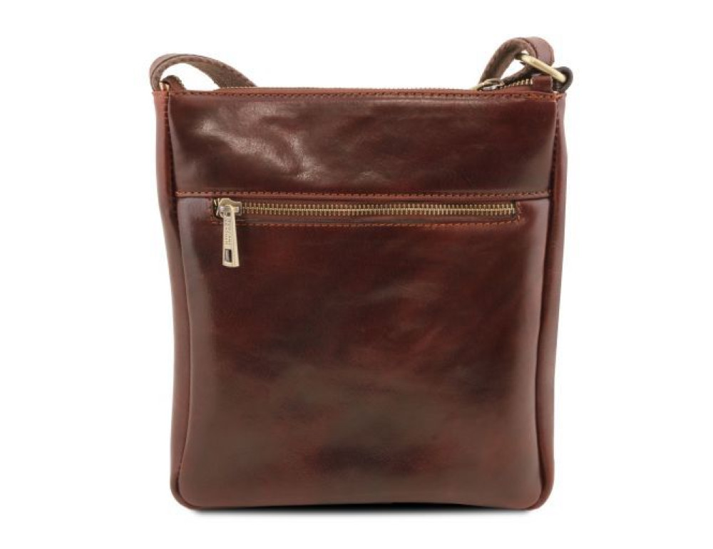 Чёрная мужская кожаная сумка мессенджер Tuscany Leather JASON TL141300 Black - Фото № 3