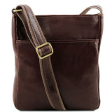 Кожаная мужская сумка на плечо Tuscany Leather JASON TL141300 Dark Brown