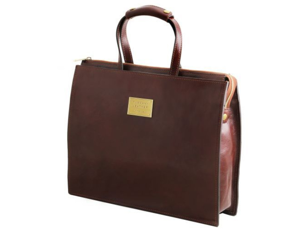 Чорний жіночий шкіряний портфель Tuscany Leather TL141343 Black - Фотографія № 3