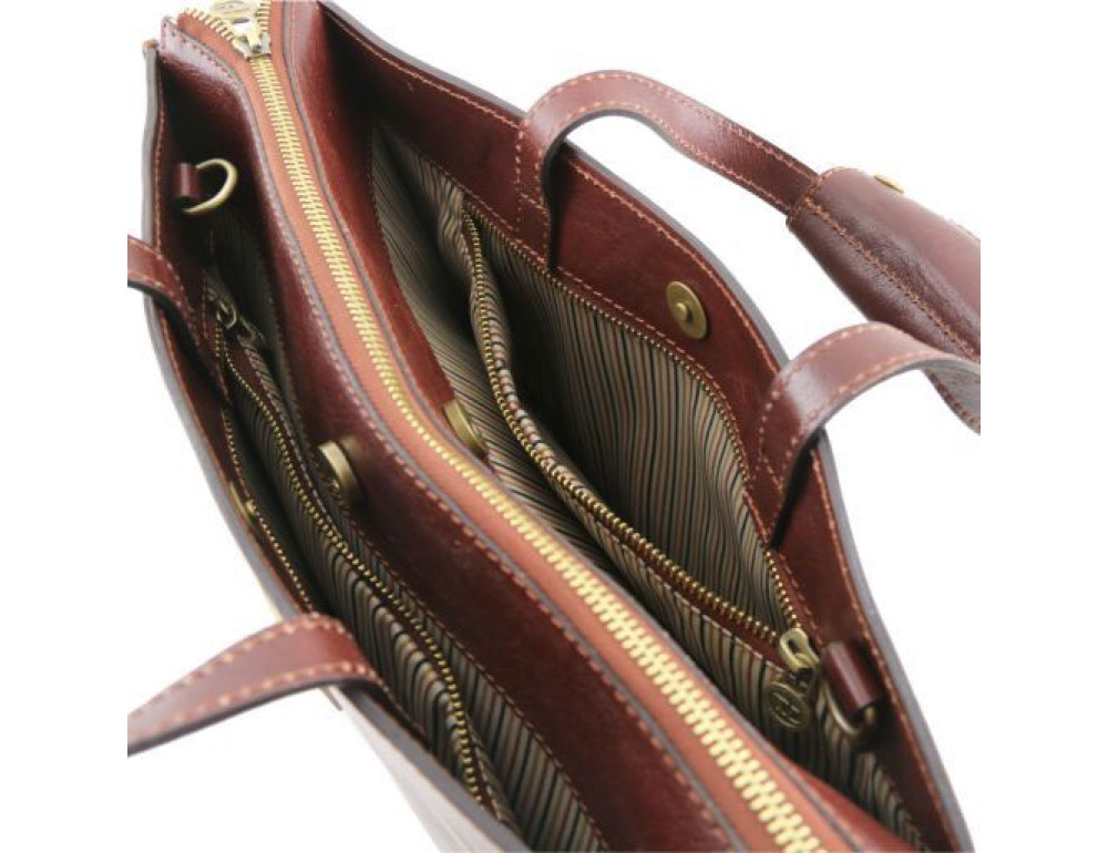 Світло-коричневий жіночий портфель з натуральної шкіри Tuscany Leather TL141343 Med - Фотографія № 6