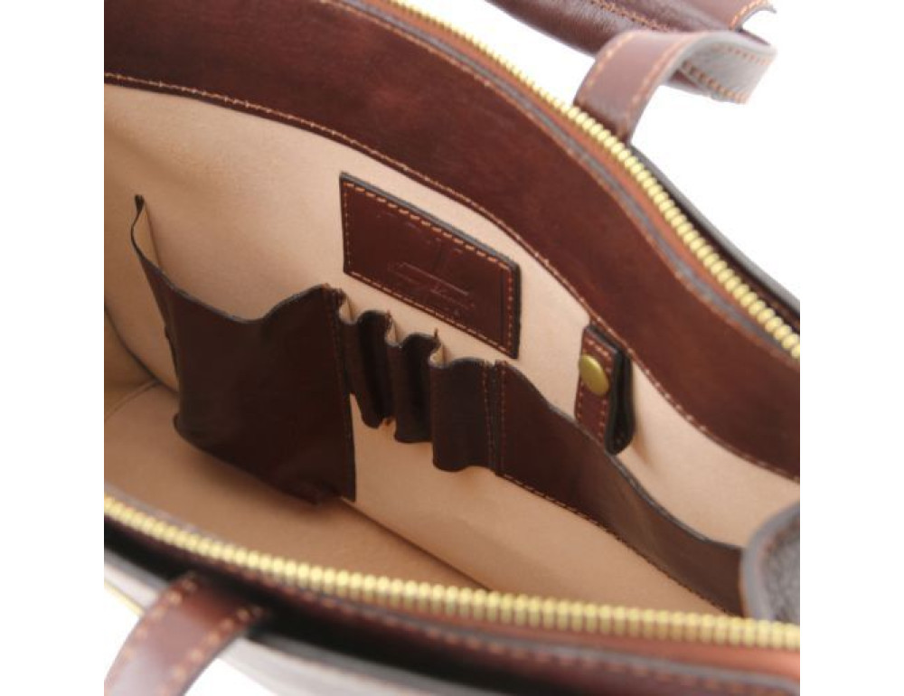 Світло-коричневий жіночий портфель з натуральної шкіри Tuscany Leather TL141343 Med - Фотографія № 7