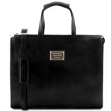 Чорний жіночий шкіряний портфель Tuscany Leather TL141343 Black