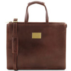 Коричнева шкіряна ділова сумка жіноча Tuscany Leather TL141343 Brown - Фотографія № 100