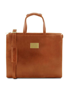 Світло-коричневий жіночий портфель з натуральної шкіри Tuscany Leather TL141343 Med
