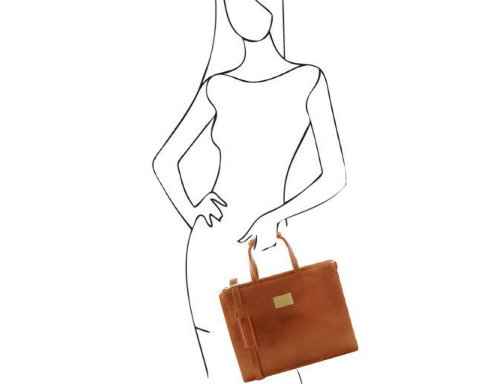 Світло-коричневий жіночий портфель з натуральної шкіри Tuscany Leather TL141343 Med - Фотографія № 2