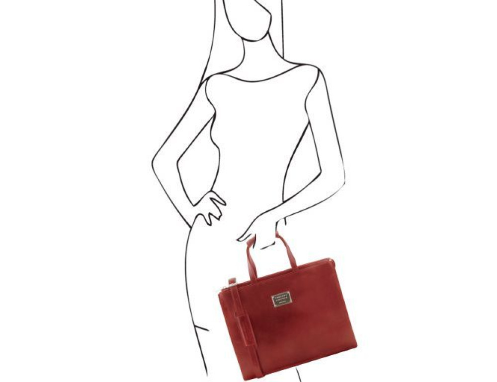 Червоний шкіряний жіночий портфель Tuscany Leather TL141343 Red - Фотографія № 2