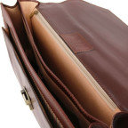 Чорний італійський портфель з натуральної шкіри Tuscany Leather TL141348 Black - Фотографія № 103