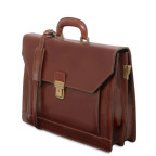 Коричневий шкіряний портфель чоловічий Tuscany Leather TL141348 Brown - Фотографія № 105