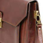 Коричневий шкіряний портфель чоловічий Tuscany Leather TL141348 Brown - Фотографія № 109