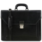 Чорний італійський портфель з натуральної шкіри Tuscany Leather TL141348 Black - Фотографія № 100