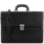 Чорний чоловічий портфель Tuscany Leather TL141350 Black - Фотографія № 100