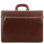 Коричневий шкіряний портфель з шкіряним підкладів Tuscany Leather TL141350 Med - Фотографія № 103