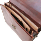Коричневий шкіряний портфель з шкіряним підкладів Tuscany Leather TL141350 Med - Фотографія № 104