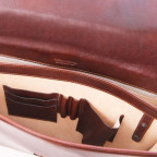 Коричневий шкіряний портфель з шкіряним підкладів Tuscany Leather TL141350 Med - Фотографія № 105