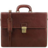 Коричневий шкіряний портфель чоловічий Tuscany Leather TL141350 Brown