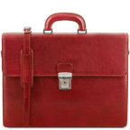 Шкіряний портфель червоного кольору Tuscany Leather TL141350 red - Фотографія № 100