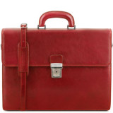 Шкіряний портфель червоного кольору Tuscany Leather TL141350 red