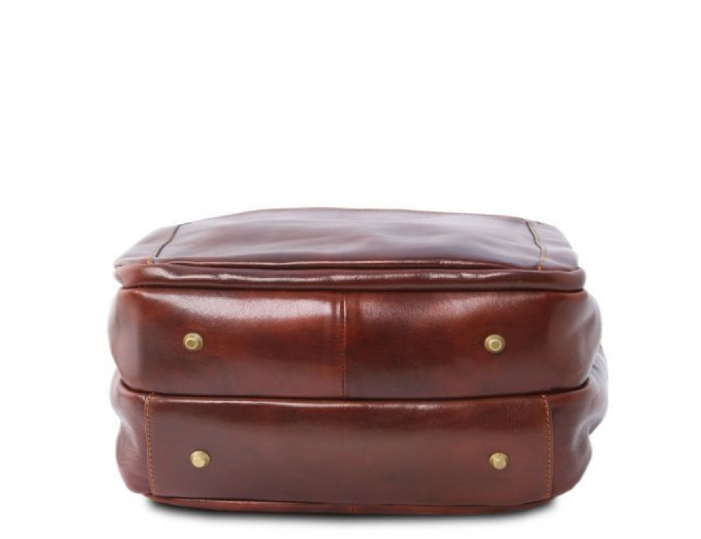Чоловік шкіряний рюкзак на три відділення Tuscany Leather TL141402 Dark Brown - Фотографія № 4