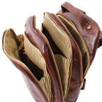 Чоловік шкіряний рюкзак на три відділення Tuscany Leather TL141402 Dark Brown - Фотографія № 105