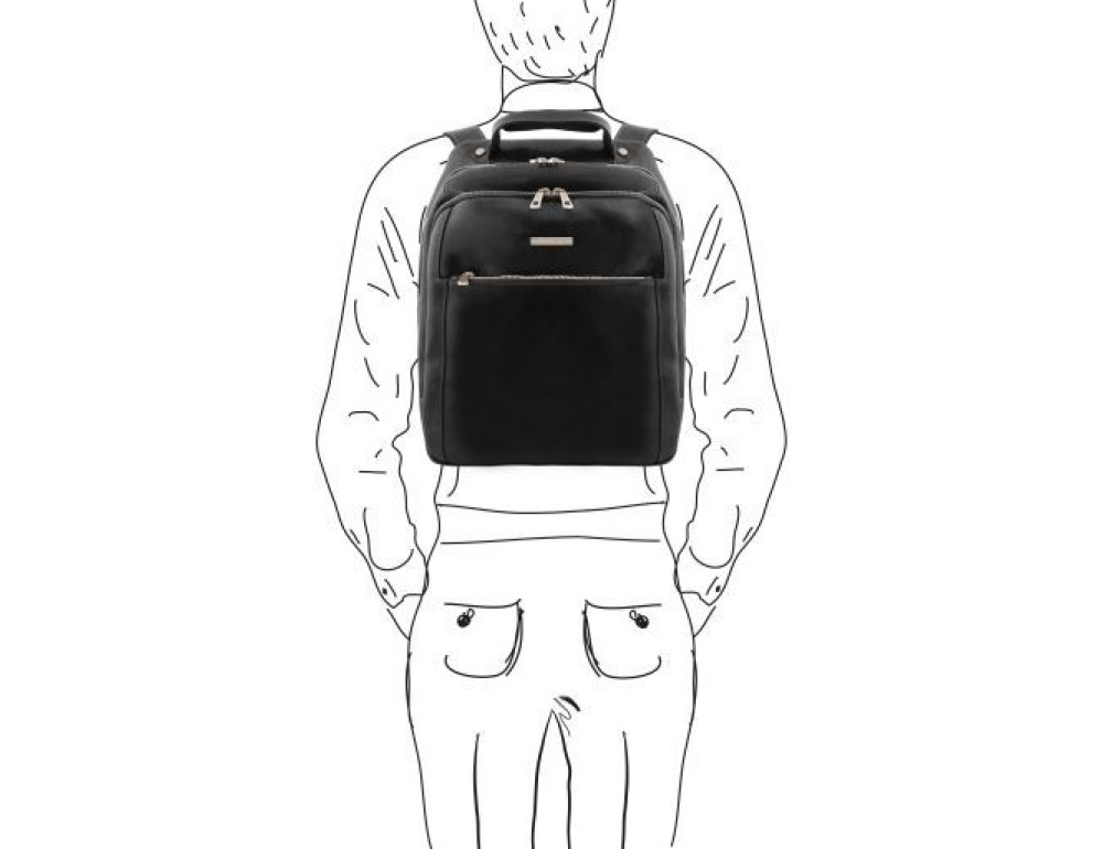 Великий чоловічий рюкзак зі шкіри Tuscany Leather TL141402 Black - Фотографія № 2